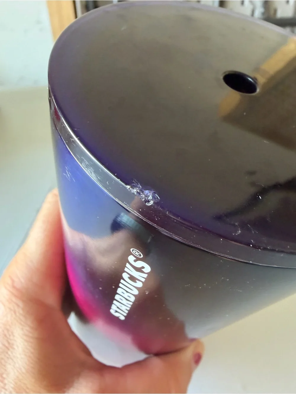 Starbucks Tumbler Travel Mug Gold Pink Purple Ombre